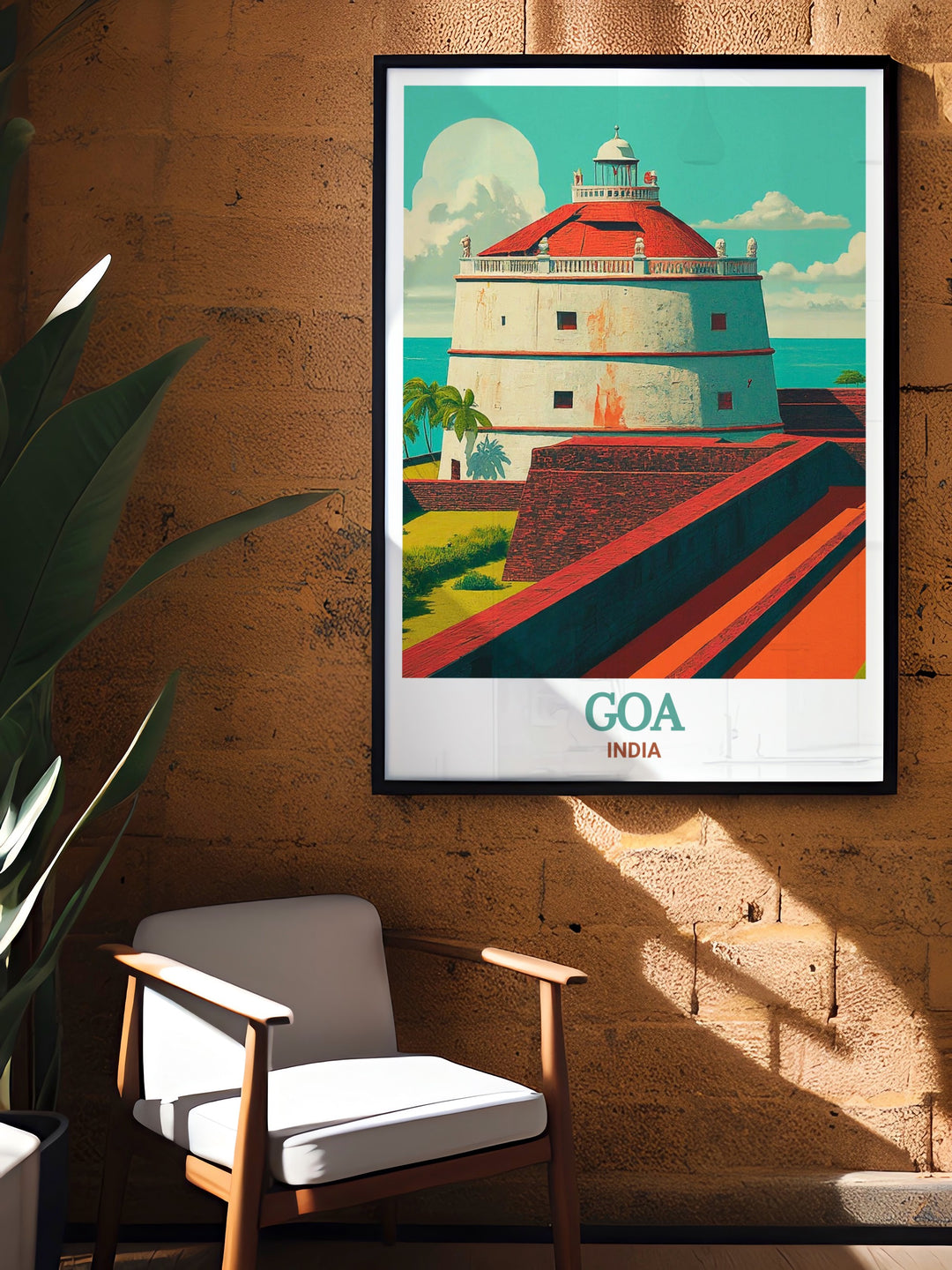 A stunning Goa poster featuring Fort Aguada, bringing the rich history and architectural beauty of India into your home. The detailed artwork is perfect for creating a focal point in any room, celebrating the heritage of one of Goas most important landmarks.