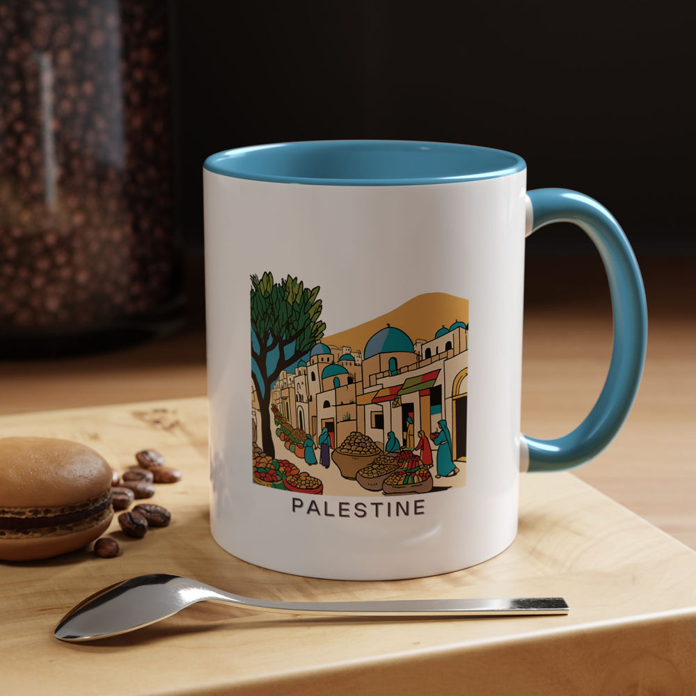 Celebrate the rich heritage of Palestine with this elegant ceramic mug. Featuring detailed designs inspired by Palestine’s historical landmarks and natural beauty, it is dishwasher safe and microwave friendly, ideal for daily use or as a thoughtful gift for enthusiasts.