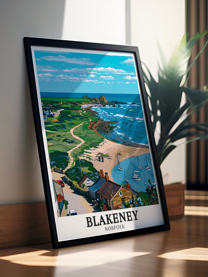 Blakeney Framed Art beautifully presents the landscape of Blakeney Point and the charming Blakeney Village, making it a great focal point for any room. This framed art captures the peaceful essence of the Norfolk coastline.