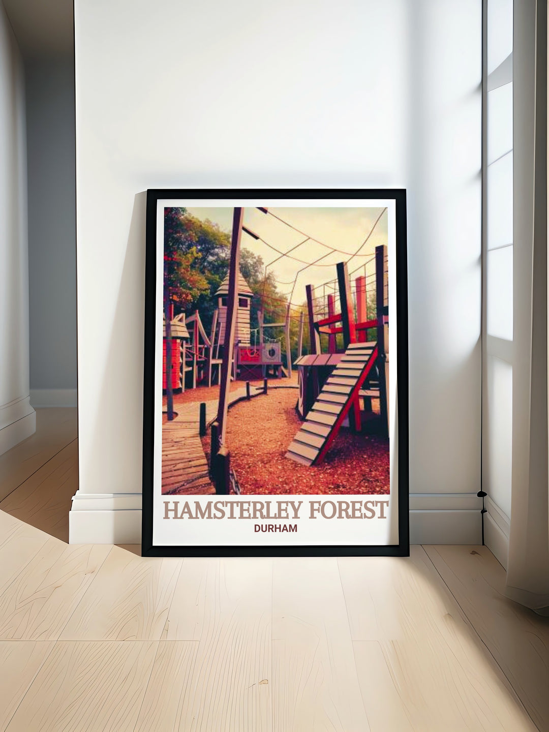 Beautiful digital print showcasing the thrills of mountain biking at Hamsterley Forest Adventure Play Area in County Durham perfect for lovers of MTB Trail Centre art and those seeking a stunning wall decor addition to any living space