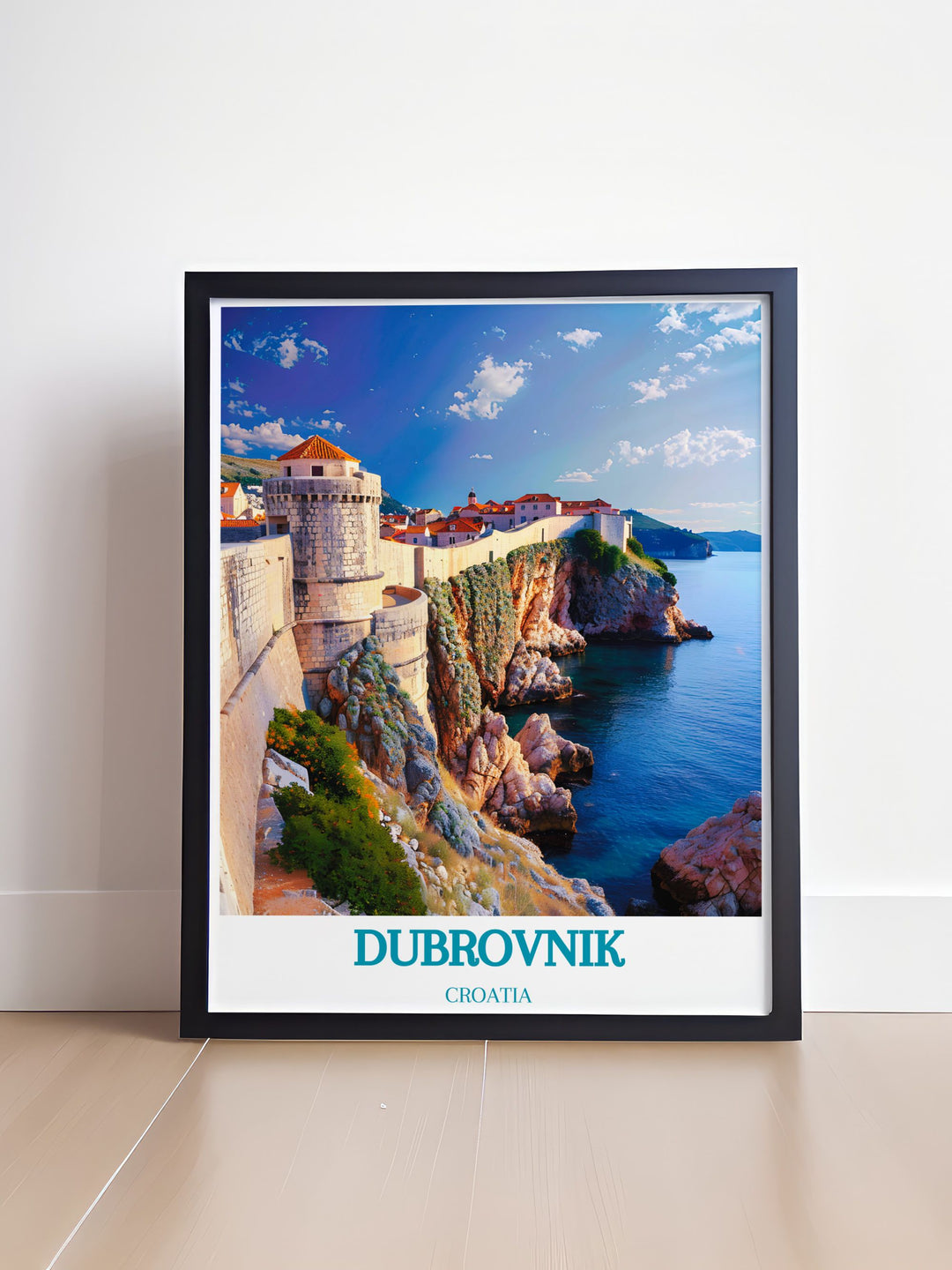 Canvas art print of Dubrovnik capturing the serene and majestic beauty of Croatias coastal city, perfect for enhancing any room.