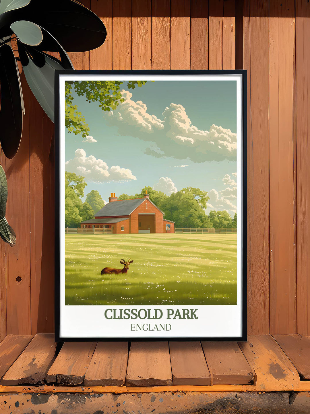 Beautiful Clissold Park Animal Enclosure poster highlighting the historic Clissold House. This artwork is perfect for wedding venue prints and makes a thoughtful gift. A wonderful addition to any collection of bucket list prints and London travel posters.