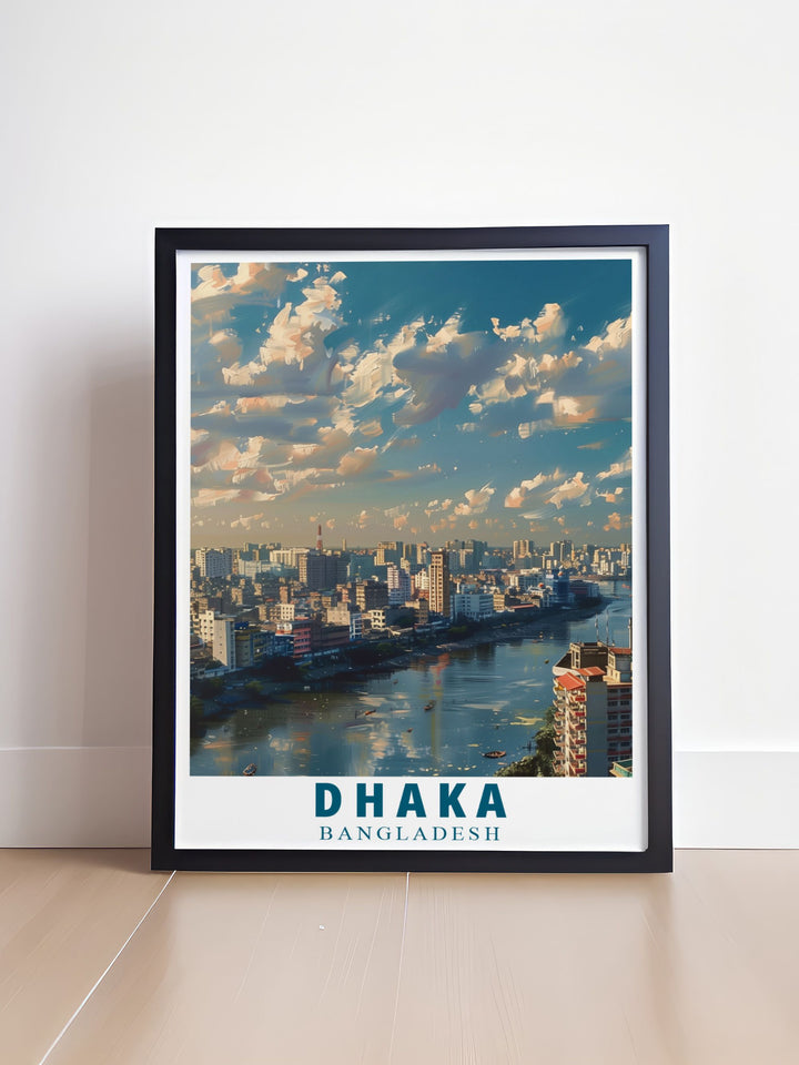 Elegant Dhaka Art Print showcasing the citys unique architecture and vibrant culture. Ideal for enhancing home decor or as a special gift for anniversaries birthdays or Christmas. This Dhaka artwork adds a touch of elegance and cultural richness to any room.