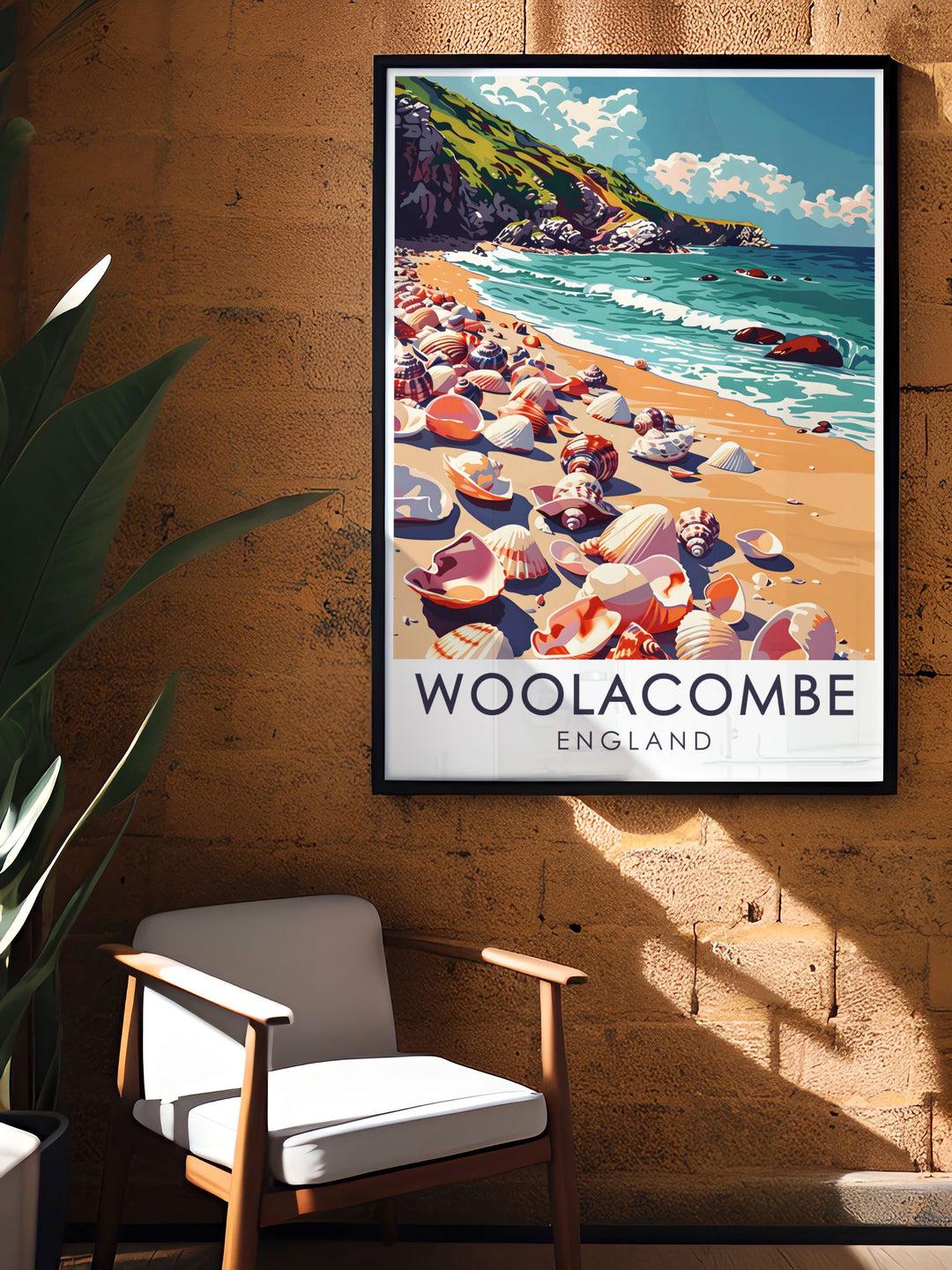 Beautiful Barricane Beach artwork showcasing the peaceful and picturesque views of Devon perfect wall decor for adding charm and tranquility to your home a great travel gift for Woolacombe fans