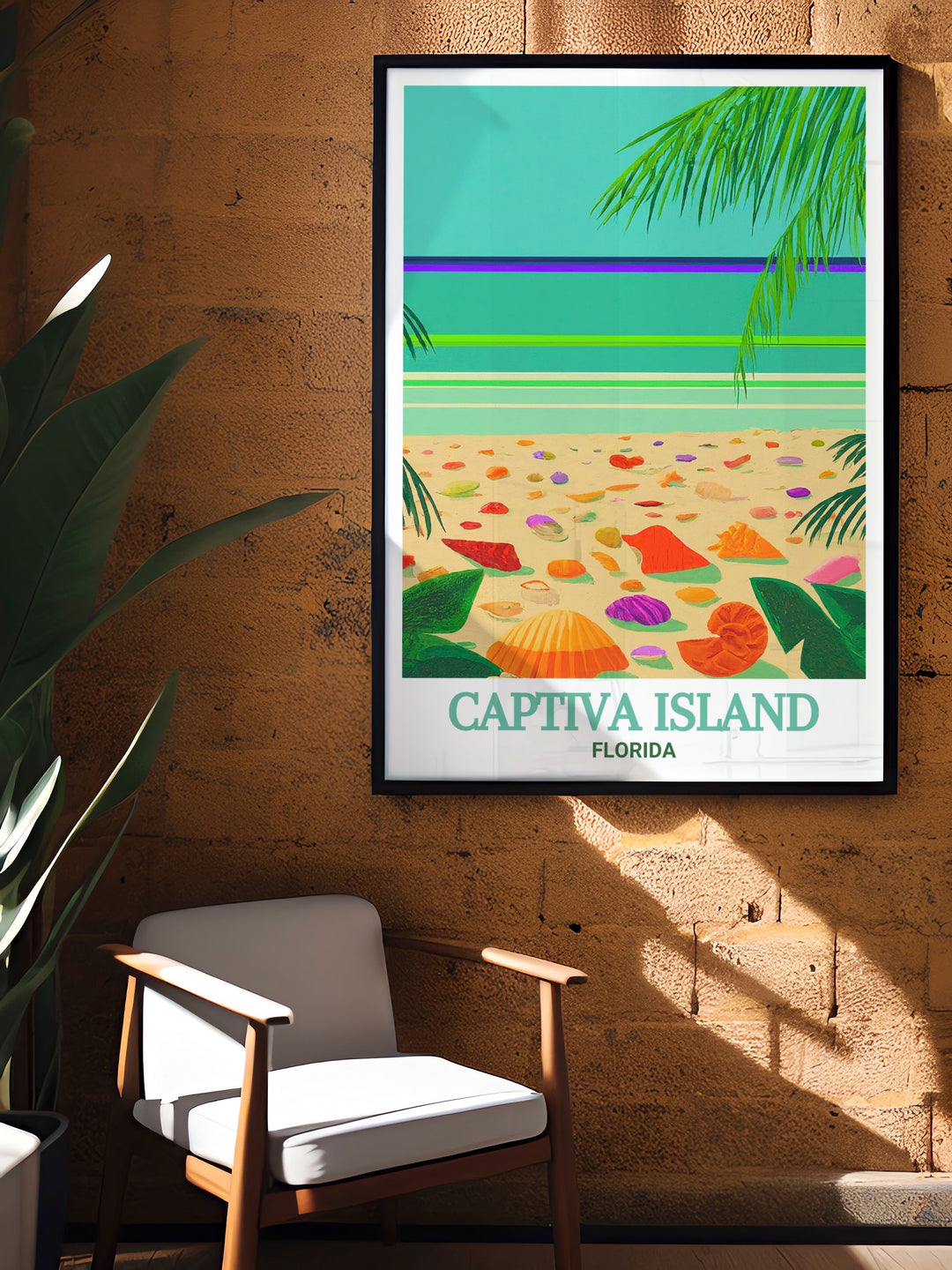 Explore the beauty of Floridas Gulf Coast with this travel poster featuring the tranquil waters and sandy shores of Captiva Island and Turner Beach. A must have for anyone who loves the ocean and the peacefulness of Floridas beaches.