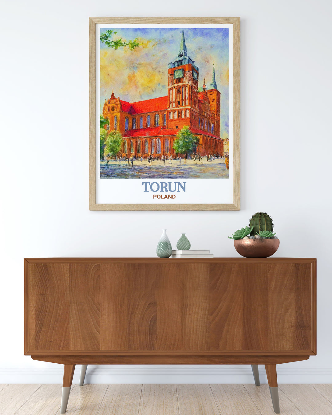 A stunning poster of Toruń Cathedral in Torun, Poland, highlighting the citys rich architectural heritage. The prints detailed depiction of the cathedrals Gothic features makes it a perfect choice for home decor or as a gift for lovers of history and architecture.