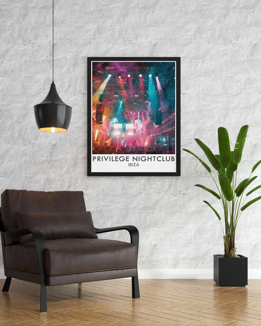 Stage Privilege Ibiza Poster showcasing the worlds largest nightclub with its dynamic atmosphere ideal for clubbing enthusiasts and modern art lovers looking to enhance their living space