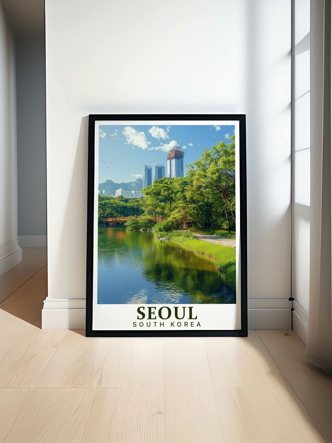 Serene Seoul Wall Art featuring Seoul Forest bringing lush greenery and tranquility into your home with elegant prints perfect for gifts and decor