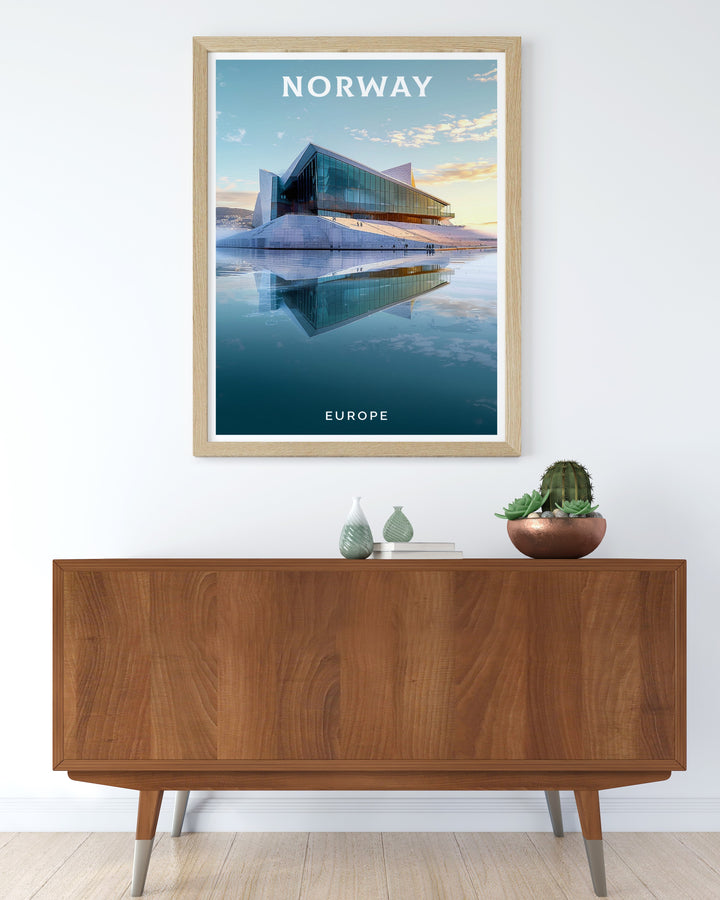 Norwegian artwork of Flekkefjord showcasing beautiful scenery ideal for home decor and gifts paired with Oslo Opera House Layout modern prints and stunning wall decor