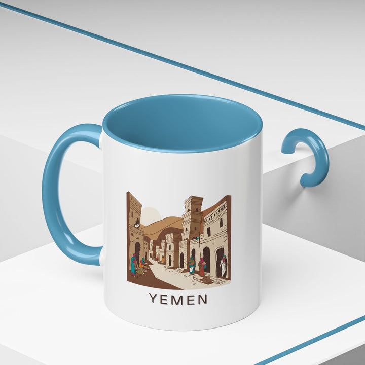 This Yemen mug offers a glimpse into the beauty and traditions of Yemen. Made of durable ceramic, it’s perfect for enjoying your hot drinks. The unique artwork is a great way to celebrate Yemen’s culture, making it a perfect gift for travelers or those with a connection to Yemen.