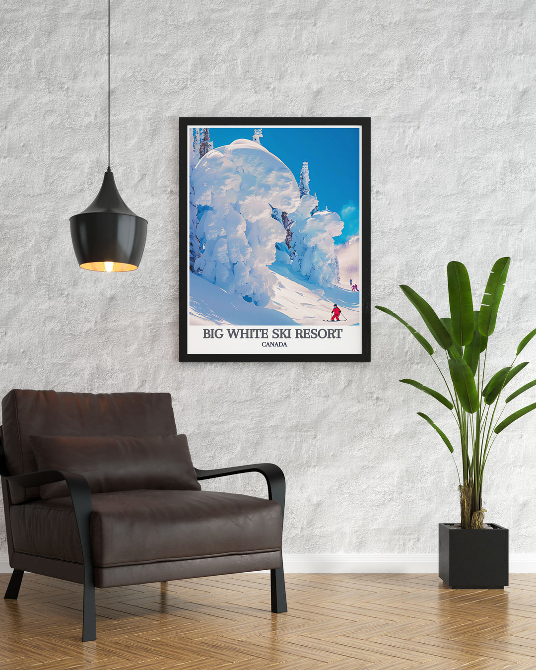 High quality canvas art of snow ghosts at Big White Ski Resort, highlighting the unique winter landscape of British Columbia, making it an enchanting addition to your wall art collection.