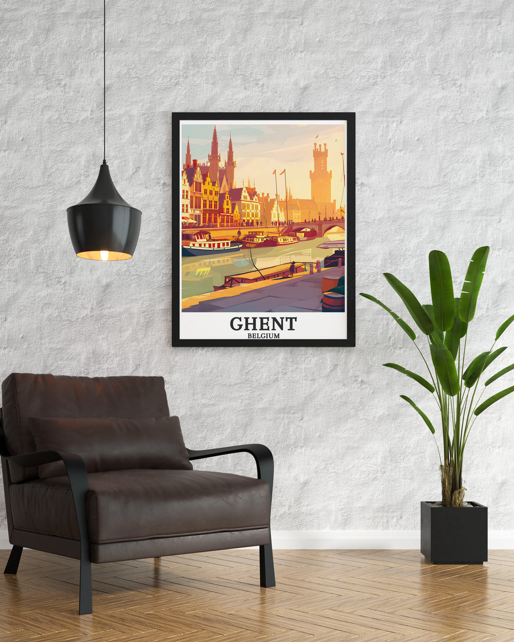 Belgium travel print of Saint Bavo Cathedral offers elegant home decor and a stunning focal point for any space