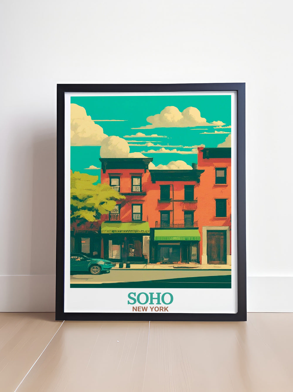 Celebrate the beauty of Londons West End with this travel print of Sohos Green Street and the London Palladium. The poster features detailed architectural elements, combining history and artistry in a piece that reflects the citys creative spirit and cultural heritage.