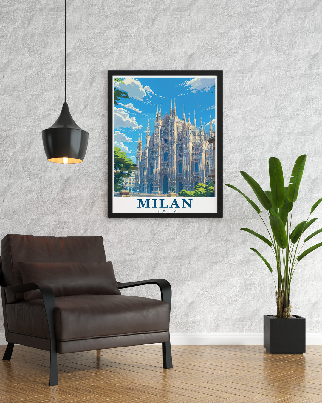 Duomo di Milano Wall Art captures the grandeur of Milans iconic cathedral and the essence of Italys vibrant culture. This framed art is perfect for bringing a touch of Italian elegance to any room, making it a great gift for lovers of architecture and travel.