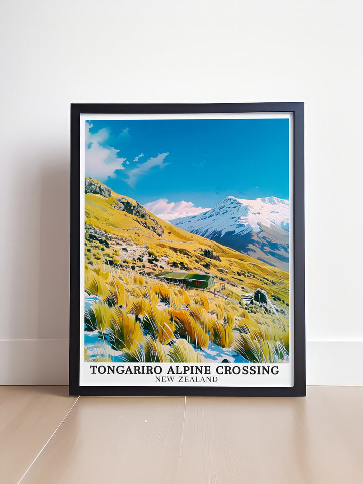 Mount Ruapehu canvas art captures the awe inspiring volcanic peak, renowned for its rugged and beautiful snow covered summit. Perfect for nature lovers and adventurers, this piece showcases the grandeur of New Zealands landscapes.