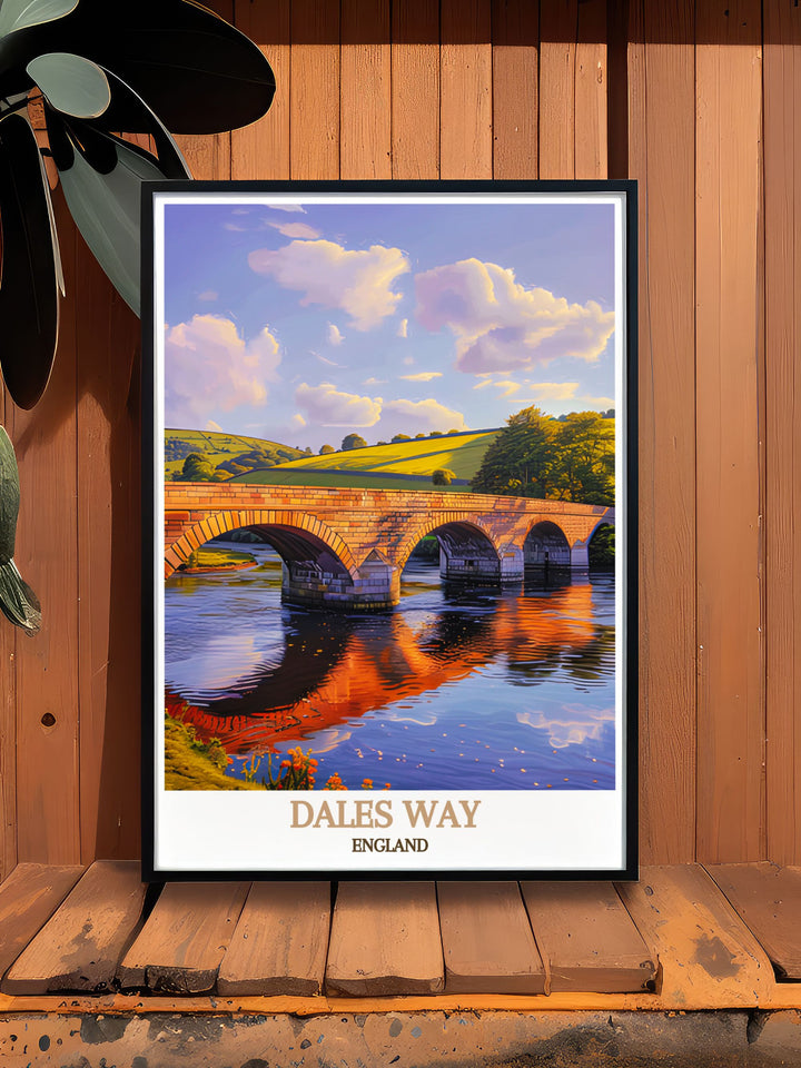 Canvas art depicting the charming landscapes of Englands countryside along the Dales Way, perfect for nature lovers and hikers.