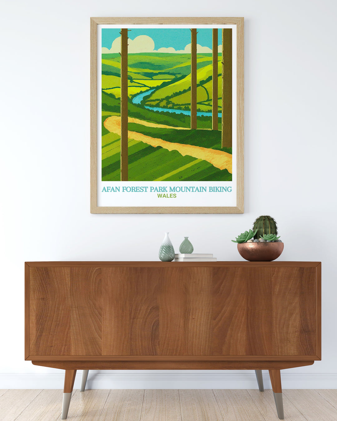 Penhydd Trail canvas print depicting the heart of Afan Forest Park in South Wales. This artwork highlights the intense MTB trails and lush surroundings, making it a great addition to any adventurers home.