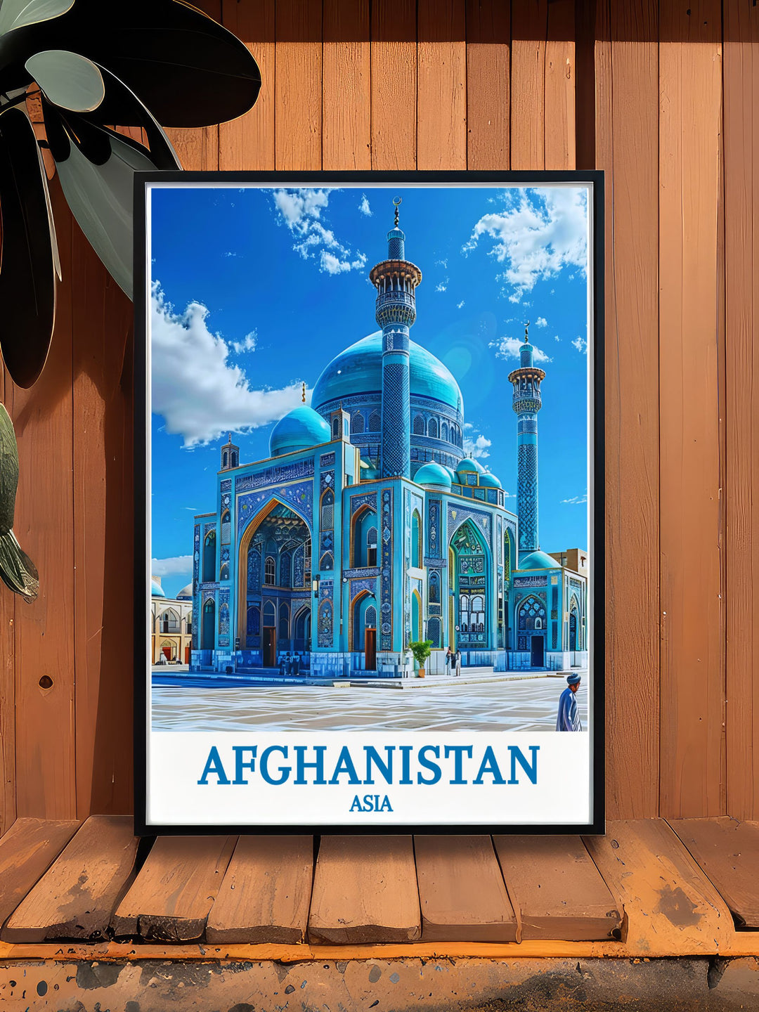 Enhance your space with an Afghanistan Decor piece featuring The Blue Mosque Mazar e Sharif a blend of historical beauty and artistic finesse adding depth and charm to any room ideal for Fathers Day gifts