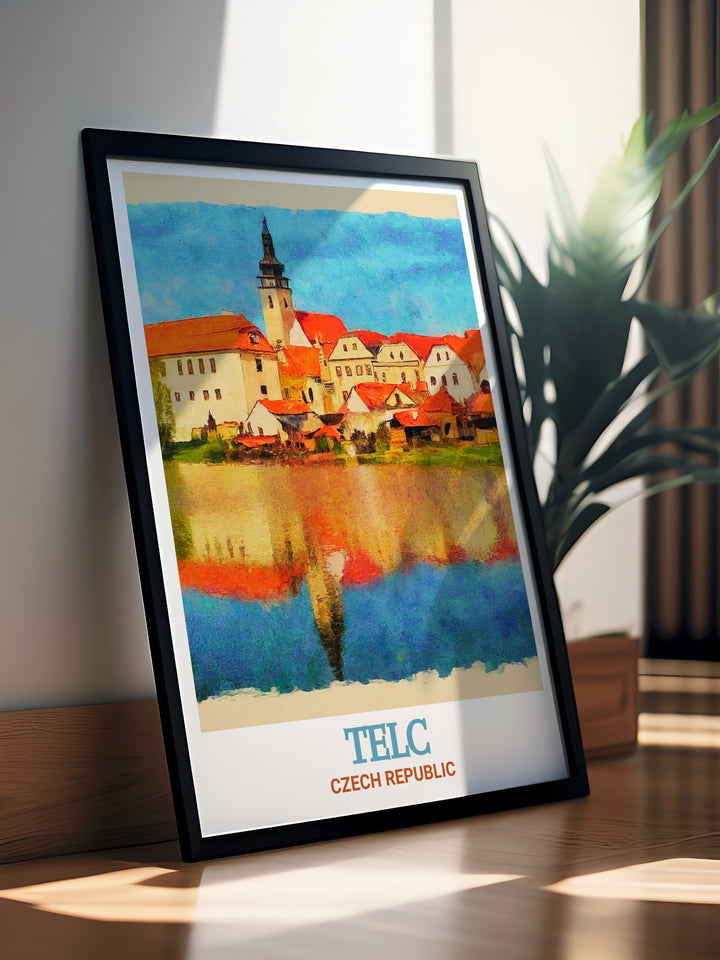 Explore the architectural heritage of Telč with this elegant wall decor featuring Telč Castle. The print beautifully captures the essence of this Czech Republic landmark, offering a stylish addition to any home. Perfect for gifting or personal enjoyment, this piece celebrates the beauty and tradition of Telč