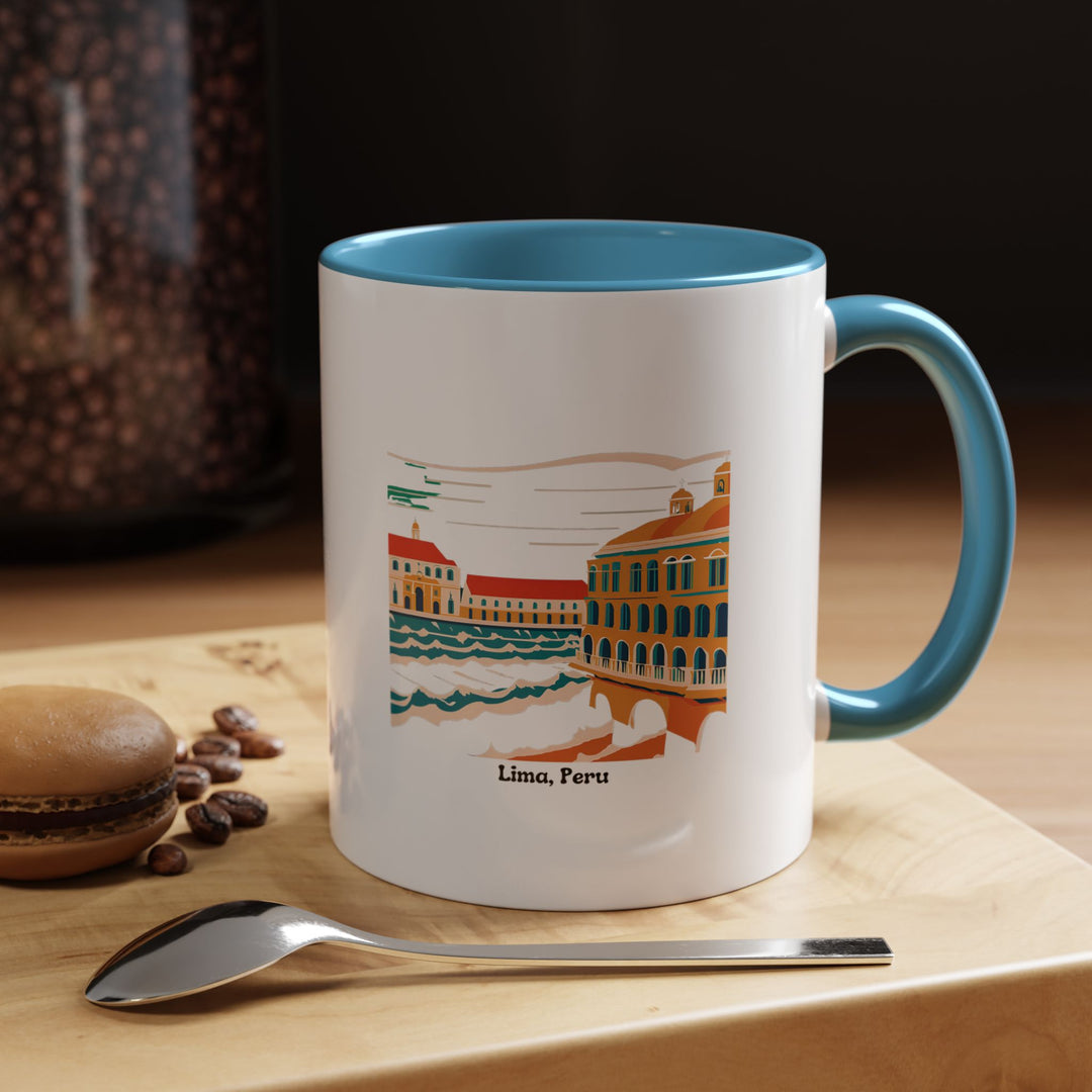 A premium-quality Lima Peru Mug featuring vibrant artwork reflecting the charm of Lima’s rich culture and landscapes. Dishwasher and microwave safe, this ceramic mug is ideal for daily use or gifting to travelers.