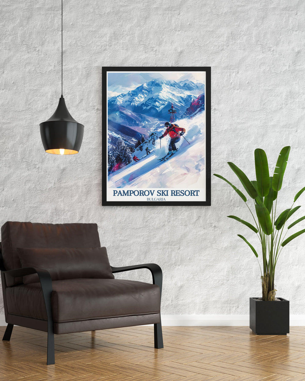 Snezhanka Tower Rhodope Mountains framed print featuring a stunning view of Snezhanka Peak in Pamporovo capturing the beauty and thrill of winter sports perfect for modern home decor and gifts for skiing enthusiasts