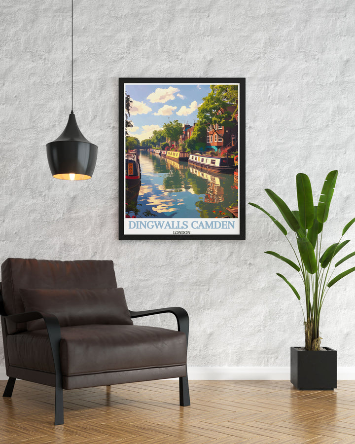 Dingwalls Camden is celebrated in this poster, depicting the venues rich history and vibrant music scene, ideal for music lovers and cultural enthusiasts.