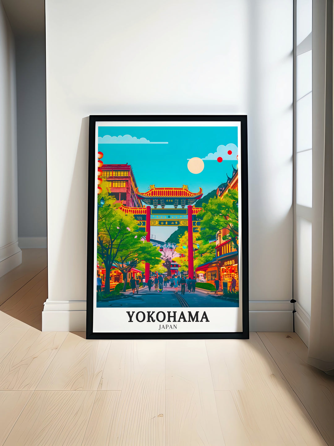 Yamashitacho, known for its historical significance and quiet charm, is featured in this elegant print. The artwork showcases the peaceful streets and traditional buildings that define the area, making it an ideal addition for those who love Japanese history and culture. Display this piece to add depth and tranquility to your space.