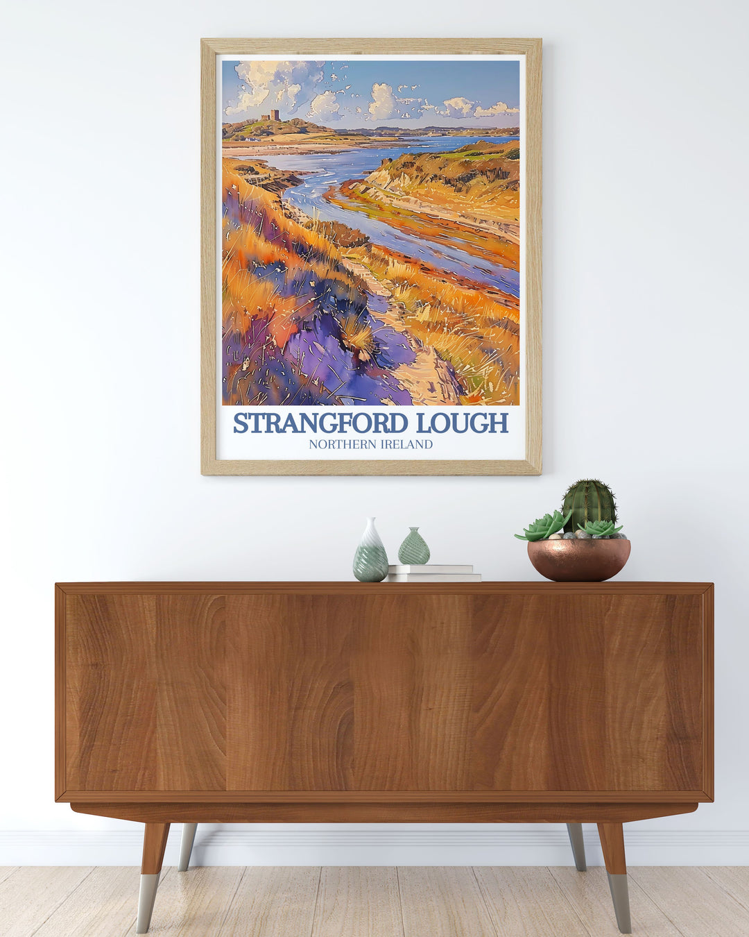 Strangford Poster of Audley Castle Strangford Lough Marine Nature Reserve perfect wall decor for nature enthusiasts features the Lecale Coast AONB in stunning detail