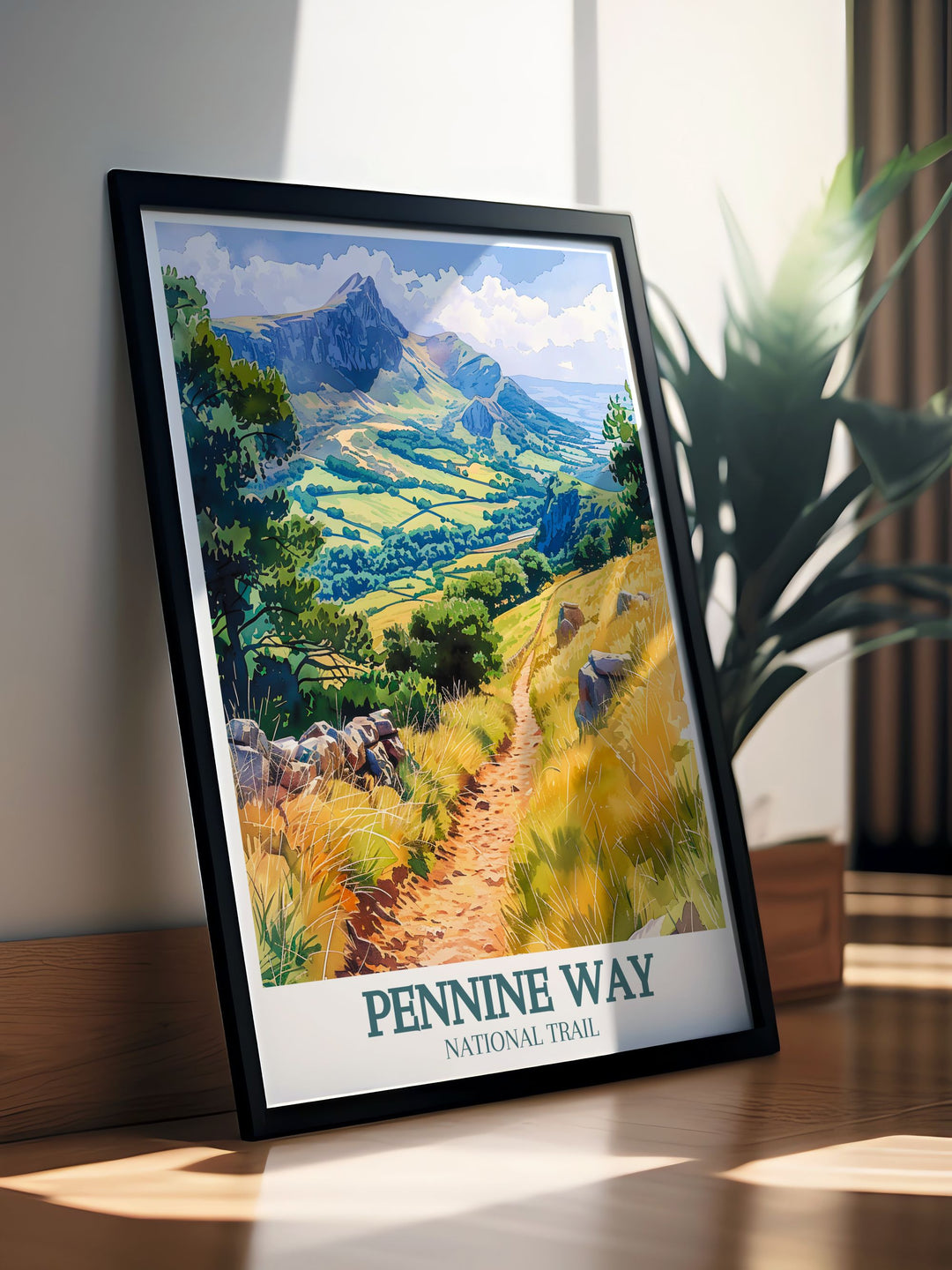 Yorkshire Dales Art depicting the lush green landscapes and dramatic cliffs of the Pennines a beautiful addition to any collection of British landscape art and home decor