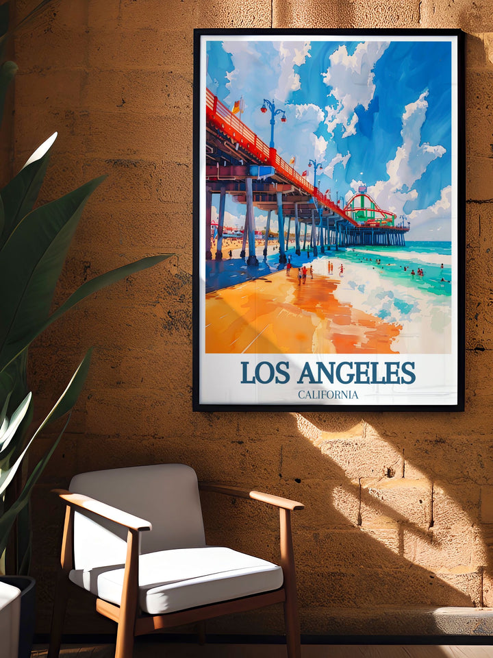 Santa Monica Pier Oceanfront Amusement Park wall art a beautiful representation of Los Angeles perfect for contemporary interiors this California print blends seamlessly with both modern and classic decor styles