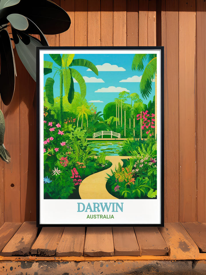 George Brown Darwin Botanic Gardens wall art highlighting the rich flora of Darwin, Australia. This travel print is a must have for those who love botanical gardens and want to bring a piece of Darwins natural charm into their home or office decor.