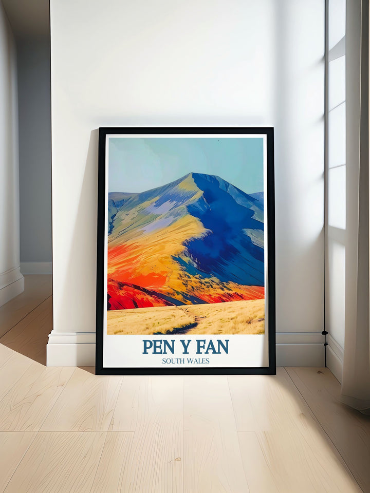 A stunning Pen Y Fan Poster showcasing the beauty of the Brecon Beacons in South Wales. Perfect for nature lovers and hikers, this poster captures the majestic Welsh mountains and makes a beautiful addition to any wall art collection.