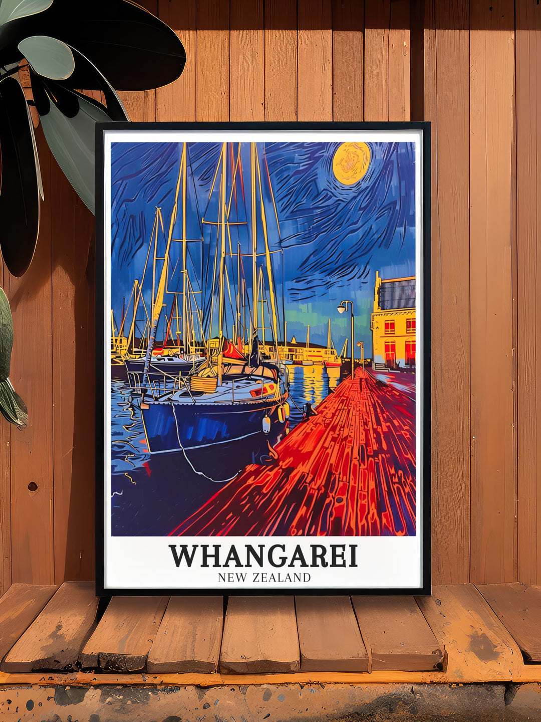 Whangarei Travel Print depicting the natural and cultural landmarks of Whangarei, including the inviting Town Basin and the tranquil Hatea River. This New Zealand wall art is a must have for anyone who cherishes the beauty and heritage of Whangarei and its surroundings.