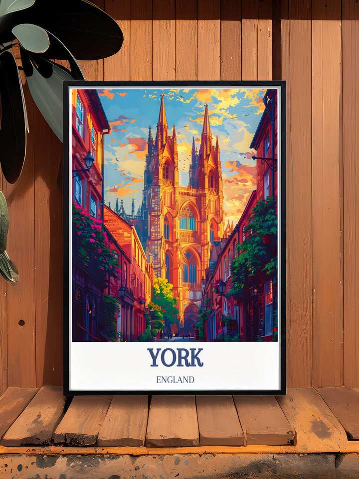 Howardian Hills AONB art print highlighting the regions rolling hills and scenic views. Perfect for home decor with a historical touch from ENGLAND, York Minster.