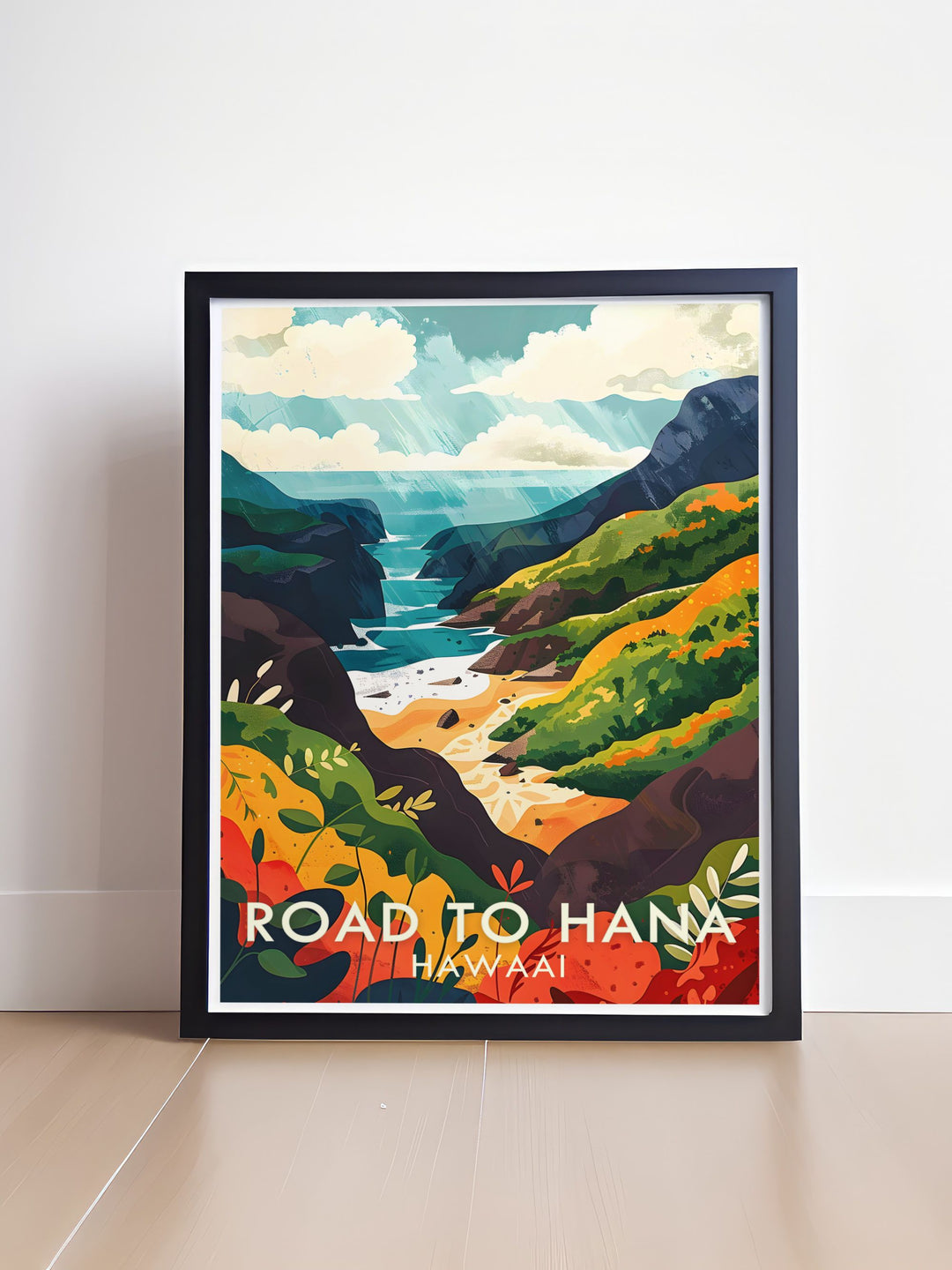 Hawaii Travel Posters featuring the Road to Hana and the captivating Wainapanapa State Park Artwork perfect for inspiring adventure and adding a touch of elegance to your space