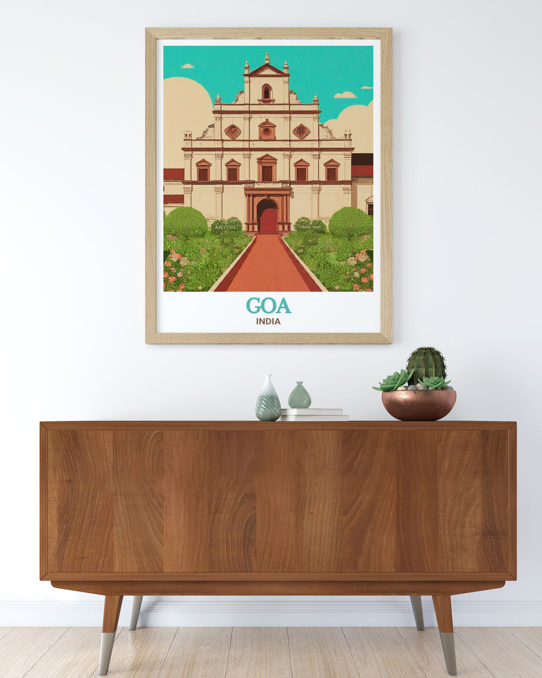 Basilica of Bom Jesus wall art capturing the timeless beauty of this iconic church in Goa, India. The intricate details of the basilicas architecture are brought to life in this stunning print, making it a perfect addition to any room. Ideal for those who appreciate historical landmarks and cultural art.