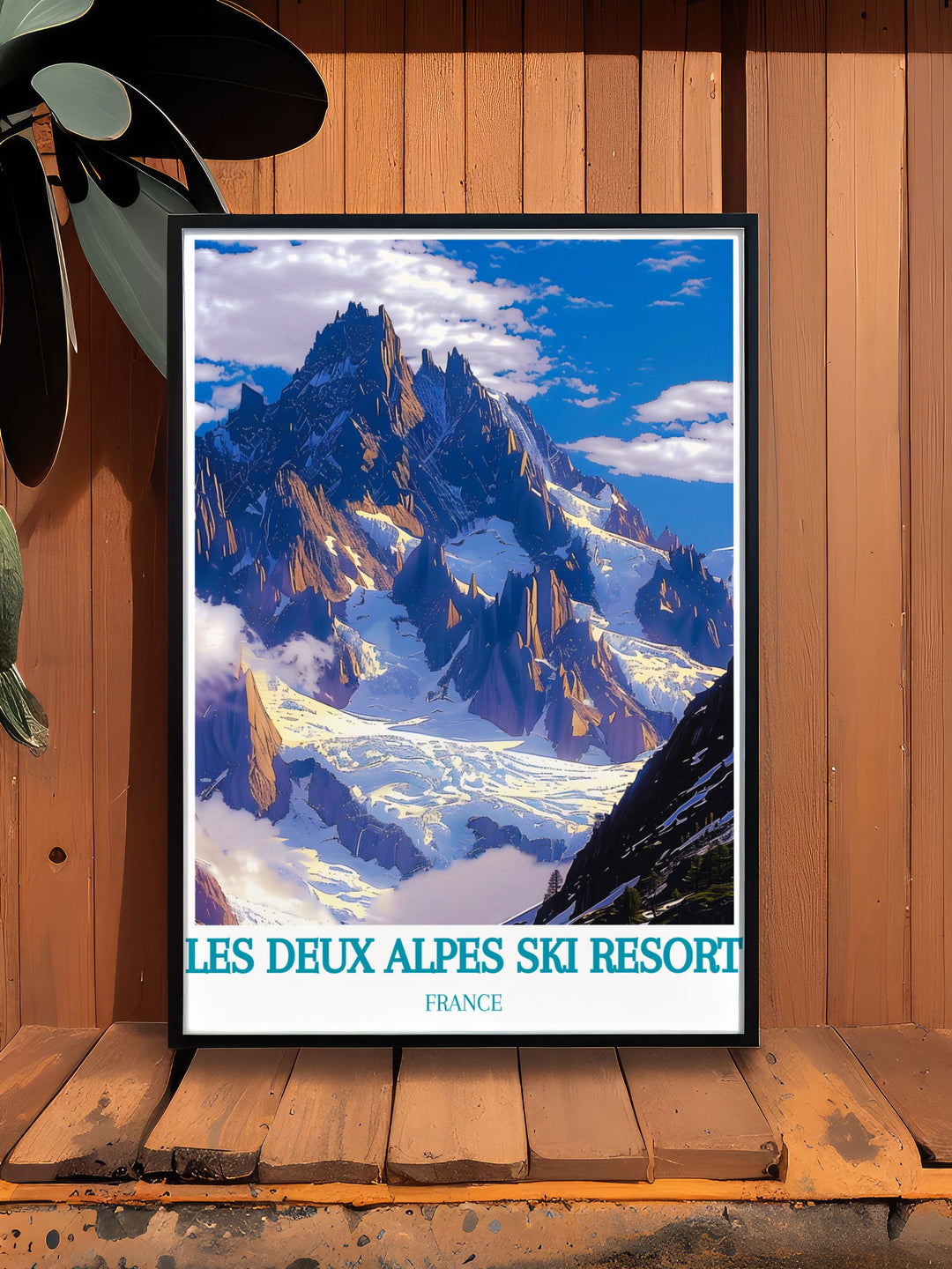 Highlighting the beauty of La Meijes imposing peaks, this poster offers a stunning visual representation of one of the French Alps most iconic mountains, ideal for mountaineers and nature lovers.