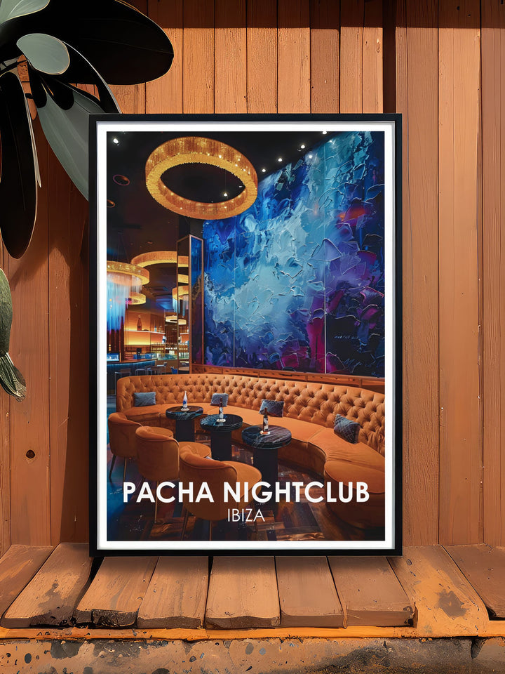 Ibiza rave posters showcasing Vip Experience and Lounge areas from top nightclubs like Eden and Pacha a chic addition to any modern living space or bedroom