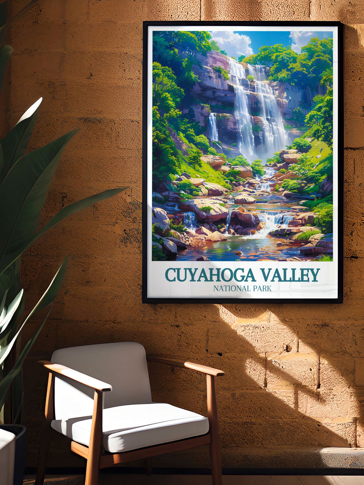 Exquisite framed art of Cuyahoga Valley National Park, showcasing the parks diverse wildlife and scenic trails, ideal for bringing a piece of Ohios natural beauty into your home.