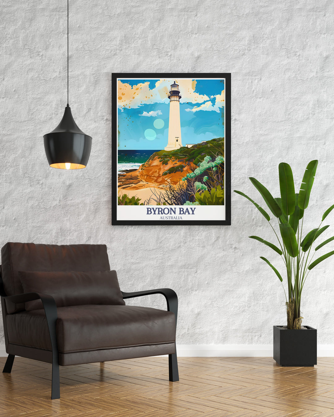 Main Beach and Byron Bay Lighthouse are beautifully depicted in this Byron Bay Art Print. Perfect for lovers of coastal scenery this print brings the natural beauty and vibrant colors of Byron Bay into your home or office.