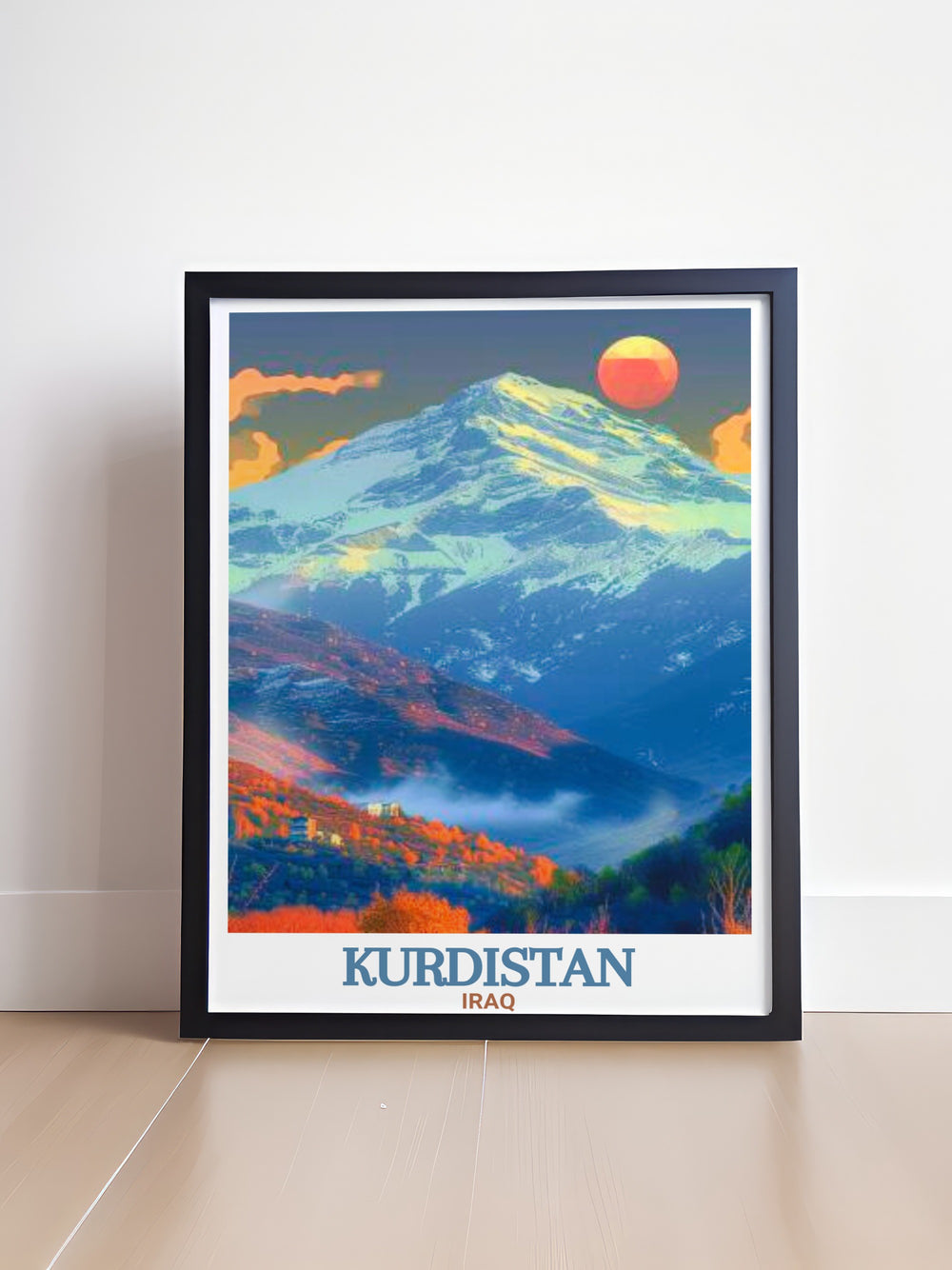 Featuring Iraqs iconic Mount Halgurd, this Kurdistan travel poster brings natures beauty into your home in an elegant black and white format. Ideal for adventurers and lovers of the great outdoors.