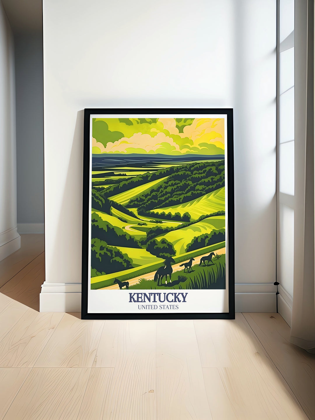 Bring the scenic charm of the Bluegrass region into your home with this Kentucky art print. Featuring the Walk Across Kentucky, this artwork is a great gift for anyone who loves nature, travel, or personalized home décor.