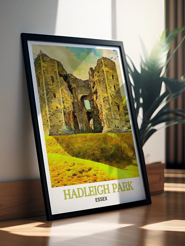 Hadleigh Park biking prints with scenic views of Hadleigh Castle in Essex. Ideal for cycling enthusiasts and home decor. These prints capture the excitement and beauty of Hadleigh Park, making them a perfect addition to your art collection.