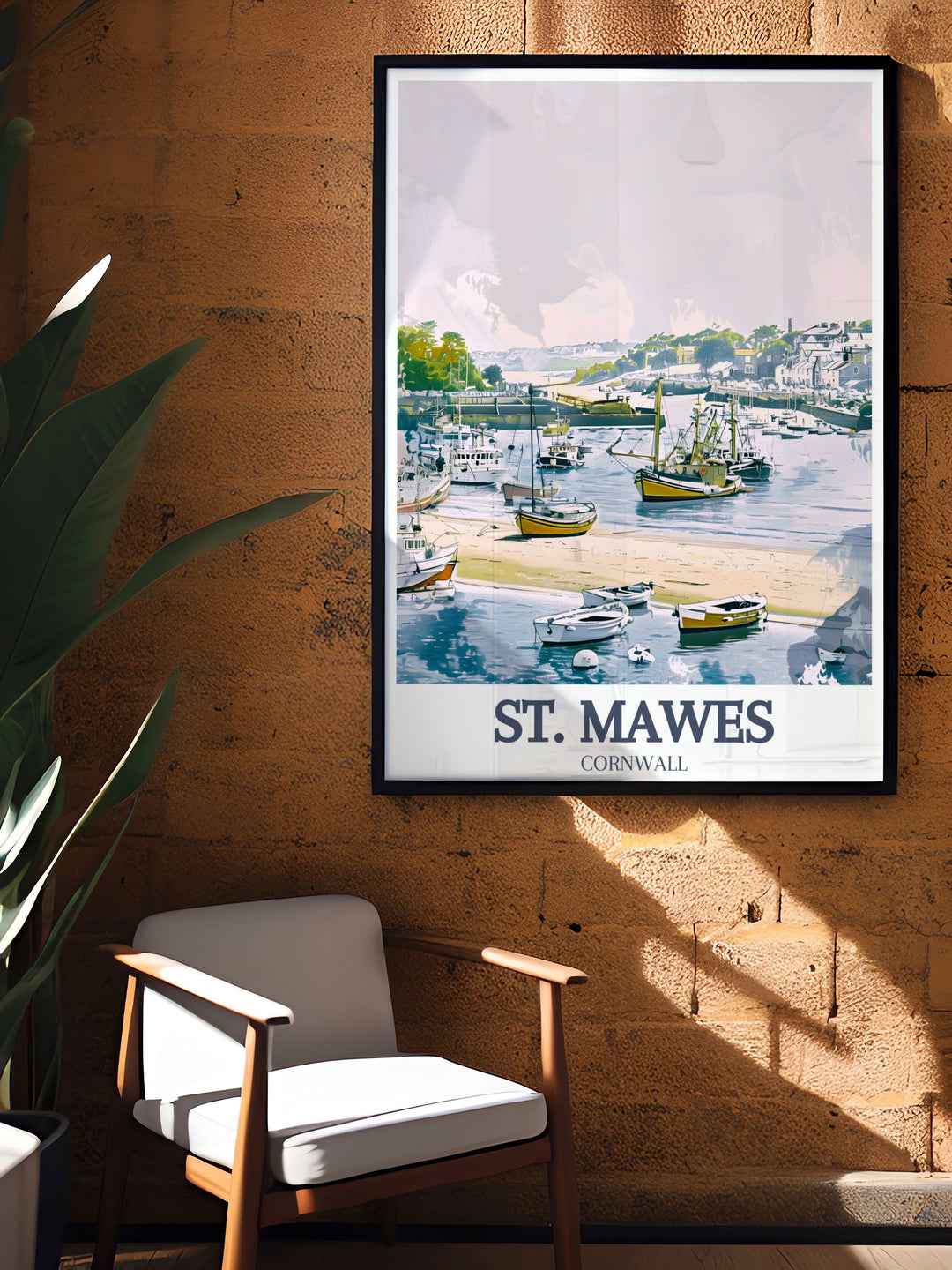 Stunning poster print of St. Mawes Harbour and St. Mawes Beach a perfect piece of Cornwall art for home or office decor this vibrant print captures the peaceful charm of Cornwalls coastline making it an elegant addition to any room