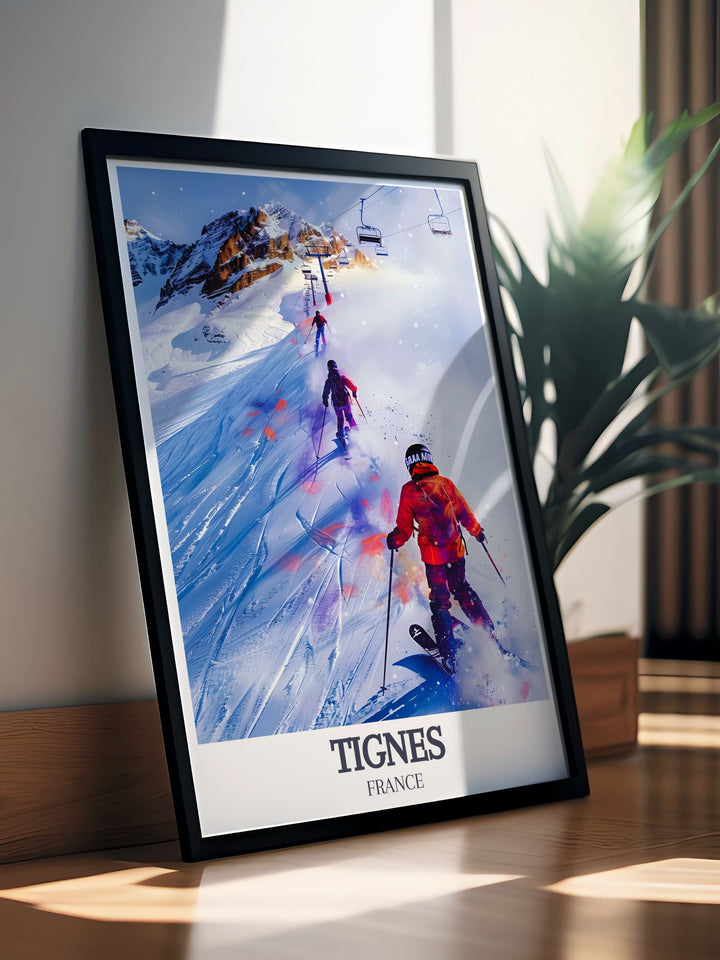 Enhance your living space with Espace Killy Grand Motte Glacier Modern Prints from the French alps capturing the breathtaking scenery and adventurous spirit of this iconic ski resort region