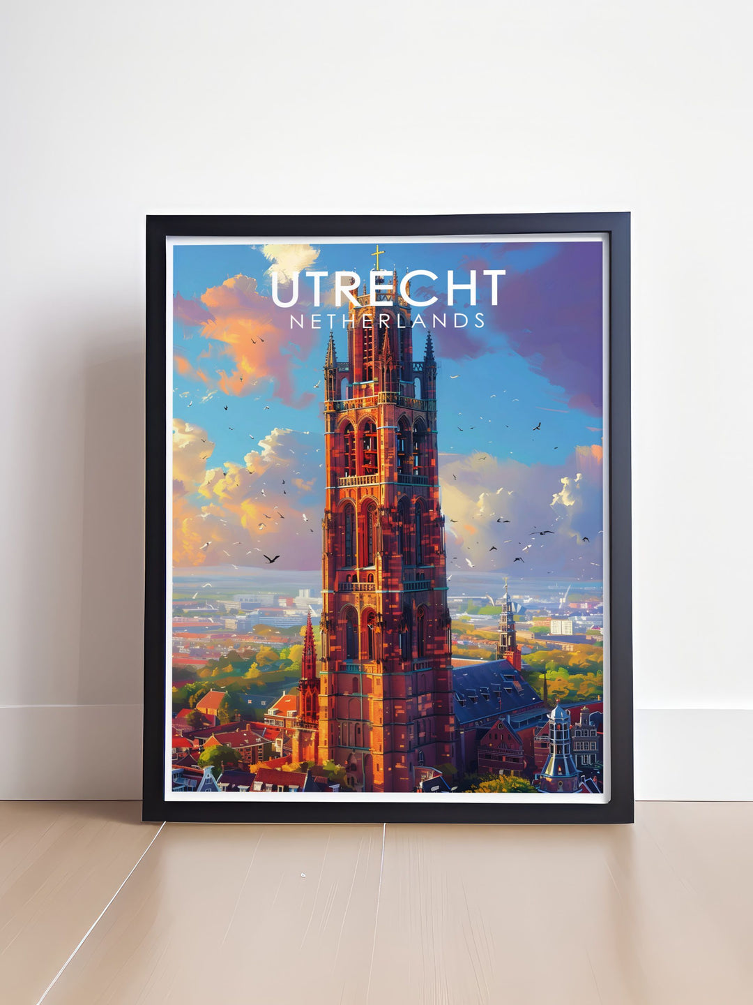 This Utrecht travel print beautifully captures the Dom Tower, a symbol of Dutch heritage and architectural beauty. The fine details of the towers design make it a striking piece of art that enhances your home décor.