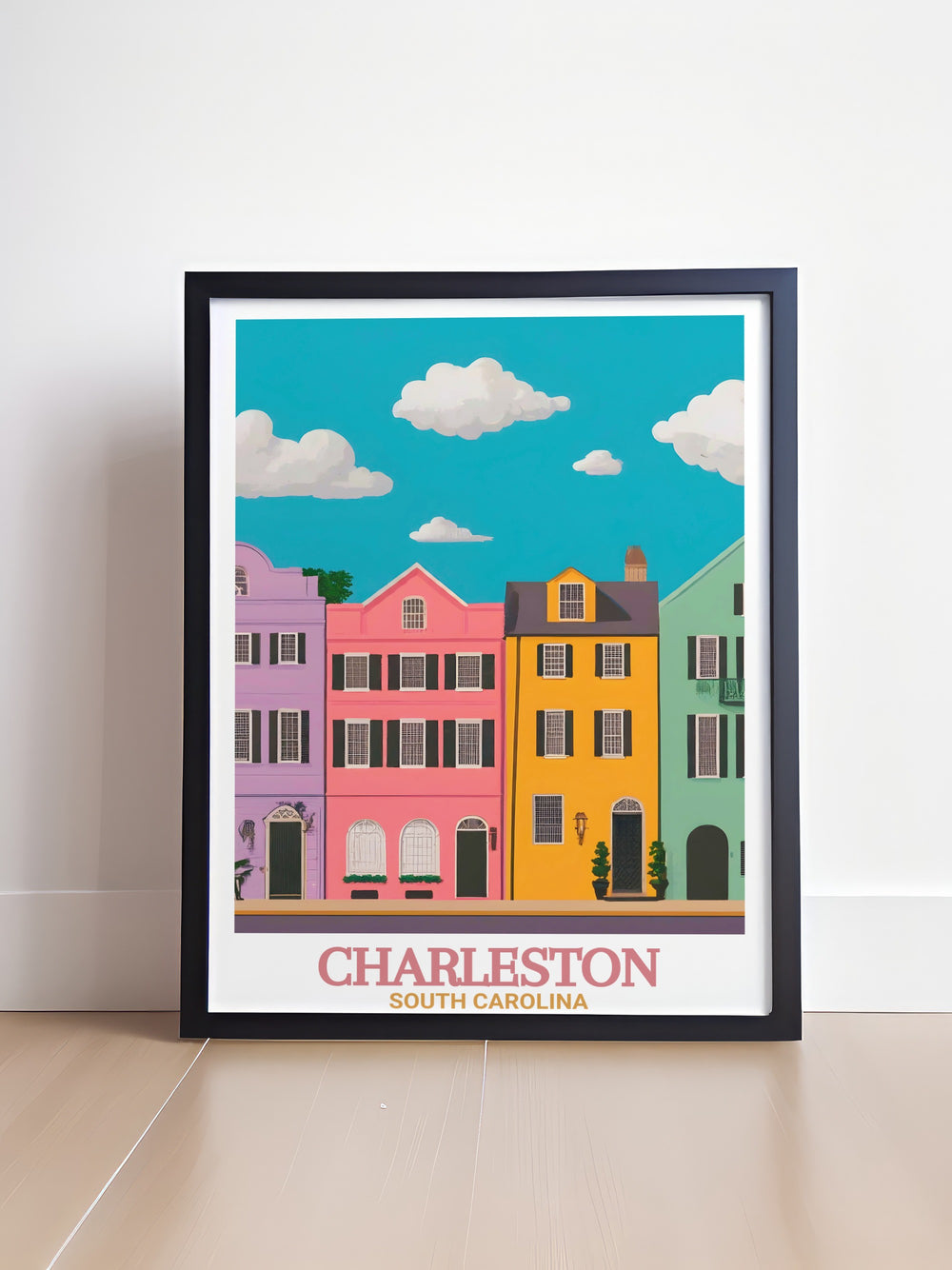 Stunning Rainbow Row prints highlighting the beautiful blend of colors and architectural details of Charleston ideal for wall art and home decor bringing the vibrant spirit of Rainbow Row into your living space