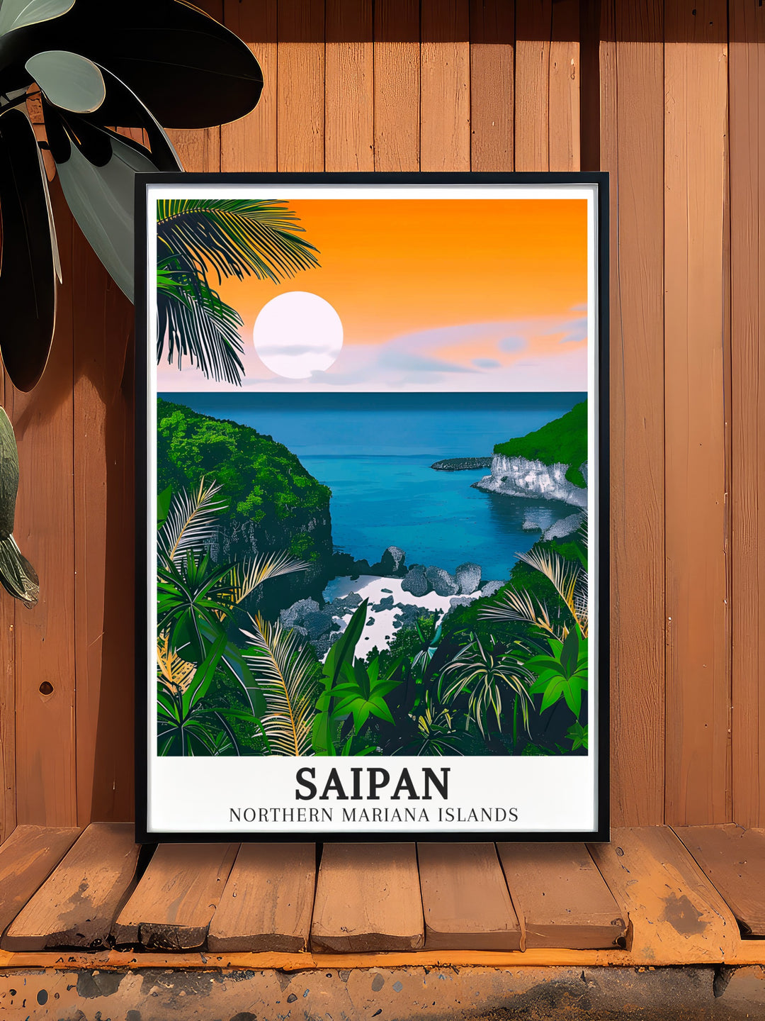 Pacific Ocean canvas wall art depicting the majestic views of Marine Beach in Saipan. These travel canvas prints are perfect for Pacific Ocean art enthusiasts who appreciate natural beauty. Enhance your living space with Saipan Wall Art that captures stunning views of the Pacific Ocean and Kagman.