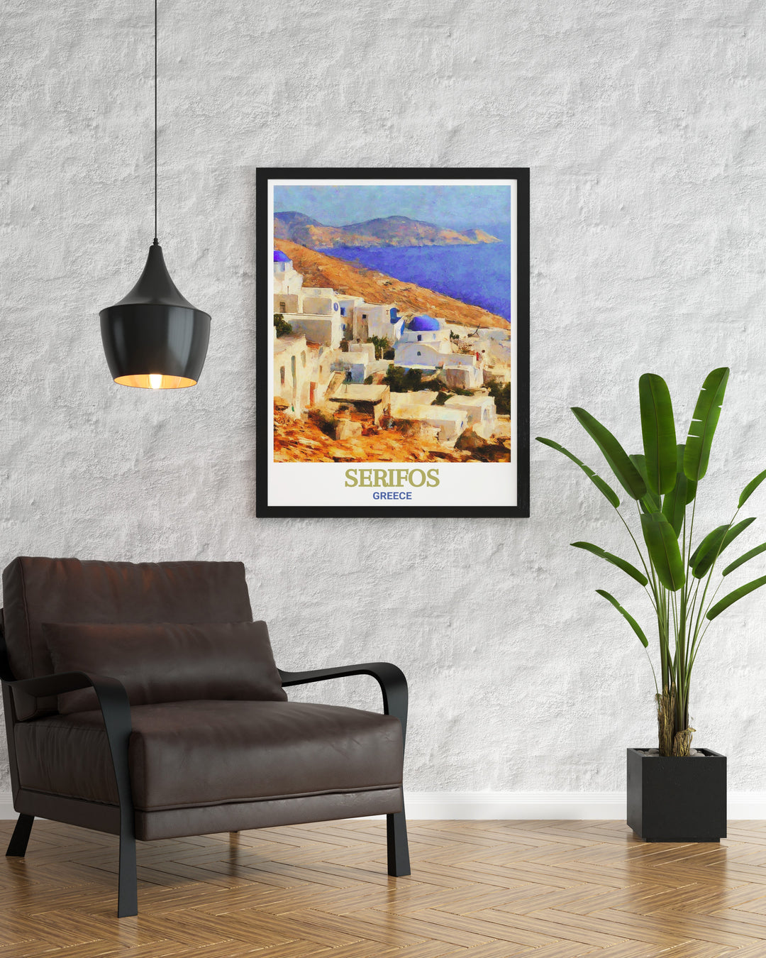 A detailed portrayal of Chora, Serifos, Greece, this print captures the essence of Greek island life. Perfect for those who love the Cyclades, this Greece Island Decor adds a touch of elegance and serenity to any space.