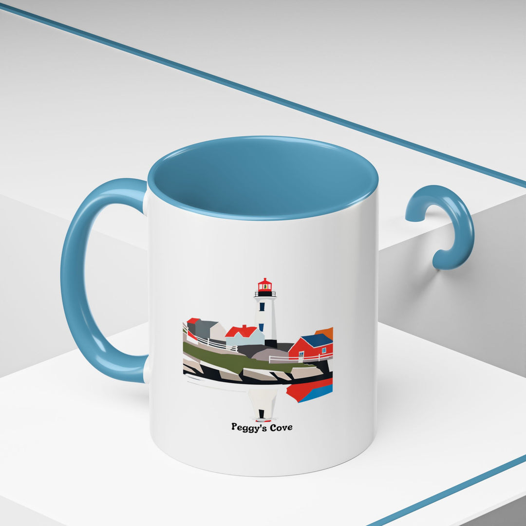 The Peggy's Cove Mug brings Nova Scotia’s coastline to life with its stunning design of the lighthouse. Ideal for enjoying coffee or tea, this ceramic mug is both microwave-safe and dishwasher-safe for your convenience.